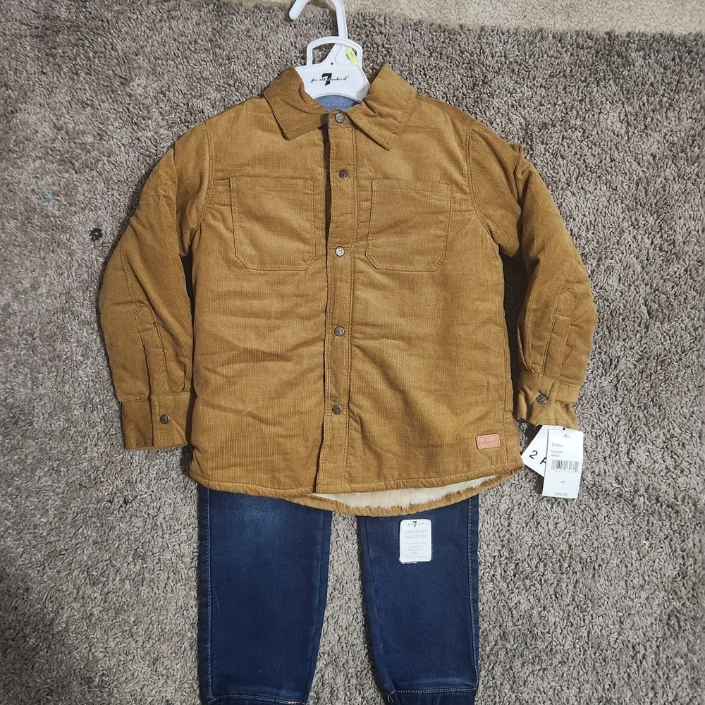 7 For All Mankind Brown and Blue Kids Matching Set